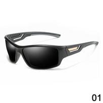 Men Fashion Polarized Sunglasses HD Driving Sun Glasses Fishing Big Motion Frame Eyewear 01 gray