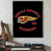 H-Hells A-Angels Moto Šaunus Kaukolės Plakatas Lipni Sienos Dailė Spausdinimas Vandeniui Atsparus Namų Svetainės Miegamojo Baro Estetinis Dekoras 21cm×30cm NoFrame