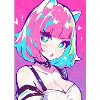 Cute and Sexy Color Anime Girl Poster Print Canvas Pictures Home for Living Room Bedroom Wall Modern Decor Frameless Painting 21cm×30cm NoFrame