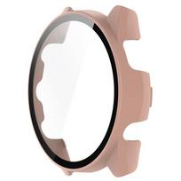 Kompiuterio dėklas+Grūdintas stiklas For Garmin Forerunner 265 265S 965 955 255 255S Forerunner 255 255S 955 965 Ekrano apsauga Laikrodžio dangtelis For Forerunner 265 rožinė