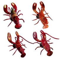 Simulated Lobster Refrigerator Magnet Movable Joints Realistic Home Office Kitchen Locker Fridge Magnetic 3D Crayfish Decoration Ornament brown