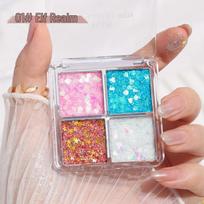 Children's Day Four-Color Glitter Eyeshadow Palette - Stage Makeup & Sparkling Large Glitter