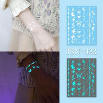 2024 Ricaron Luminous White Henna Face & Arm Tattoo Sticker Set 158*120mm
