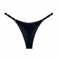 Moteriški Seksualūs Ledinio Šilko Stringai Žemu Liemeniu T-Back G-String Apatiniai Kelnaitės, Pakeliančios Sėdmenis, Nėriniuotos Tangos M juoda