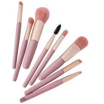 8vnt/Rinkinys Makiažo šepetėliai Soft Bristles Foundation Blend Blush lūpų nosies šešėliai Eyeshadow Antakių blakstienų šepetėlių rinkinys pradedantiesiems rožinė