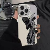Angel Statue iPhone Case for 15Pro Max, 16Pro, 14Pro, 13 - European & American Design iPhone 16 Pro Max
