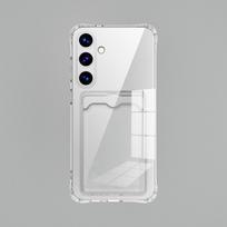 For Samsung Galaxy S25 S24 S23 S22 S21 Note 20 Ultra S20 FE S24+ S23+ S22+ S21+ Case Clear ID ATM Card Slot Protection Cover TPU&Galaxy S24 Ultra gryna