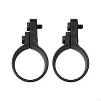 2 juodi dviračio purvasaugiai, tvirti šakės tvirtinimo purvasaugiai su spaustuko adapteriu. Dia 3.2 cm black