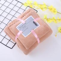 Minkštas koralinio fliso vonios rankšluosčių rinkinys: Storas, Gerai sugeriantis, Greitai džiūstantis, Dvi dalių dovanų rinkinys motinai ir vaikui 35x75 cm Towel (No packaging) pink
