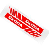 2 vnt. Automobilio šoninio vaizdo veidrodėlio juostelė su emblema 3D lipdukas Automobilio stilius Skoda Octavia Fabia A7 Kamiq Kapoq Kodiaq Rapid SCALA Superb Yeti Derivati raudona