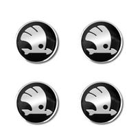4 vnt. 56 mm 60 mm Automobilio Rato Lipdukas Centrinis St hubas Centrinis Gaubtelis Ratlankio St hubo Apsauga nuo Dulkių Emblema Skoda Fabia Kodiaq Kamiq Superb Yeti Octavia Enyaq Rapid 56mm black sticker