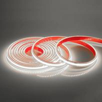 220V COB LED juosta su lipnia juosta, ES maitinimo kištuku, RA 90, didelio tankio, IP65 vandeniui atspari, lanksti LED juosta 1M balta