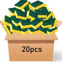 Highly absorbent double-sided sponge magic cleaning pot rust sponge cleaning brush kitchen cleaning tool 20pcs yellow