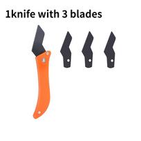Karbido pjovimo peiliukas plytelių tarpų skiedinio valymo valikliui, sienų grindų plytelių siūlių valiklis tapetų dažų grandiklio įrankis 1Knife with 3Blades
