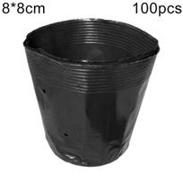 100 vnt. plastikinių vazonų sodinimo gėlių vazonai medelyno vazonas namų sodo reikmenys 8*8cm juoda