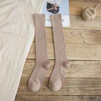 Japoniško stiliaus moteriškos iki kelių kompresinės kojinės - Vienspalvės, kvėpuojančios medvilnės, liekninančio kirpimo, rudeniui ir žiemai One Size 35-40 chaki