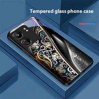Jinmai Red Purple For Xiaomi Redmi 13C Note13 12 Pro Plus 5G Note 9 13T Pro POCO X6 F5 F6 Black Tempered Glass Phone Case Redmi NOTE 7