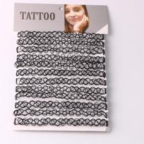 12pcs Hot Sale Vintage Chokers Necklaces For Women Stretch Tattoo Necklaces Elastic Chocker Simple Trendy Girls Short Pendant CLE juoda