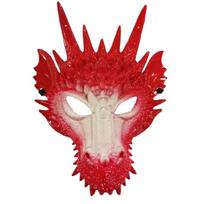 Drakono kaukė Helovino kostiumas vaikams suaugusiems Festivalio šventė Helovino Cosplay raudona/balta
