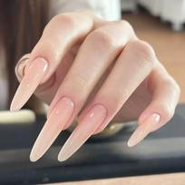 Elegant Nude Almond Long Press-on Nails - High-End Bridal Style 2025 Whitening S (suitable for 70% of people)