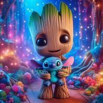 Disney Groot Dygsnio Animacinis Filmas Pasidaryk Pats Deimantinis Tapybos Drobė Namų Dekoras Sienai Miegamajam Rankų Darbo Dovana Round 30x30cm blue