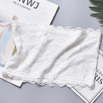 Nėriniuotas be petnešėlių prigludęs bandeau su nematoma juosta mergaitėms One Size juoda