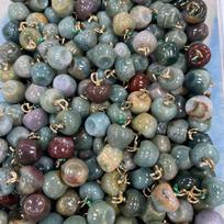 Natural Crystal Agate Apple Pendant Jewelry - Christmas Gift 14mm