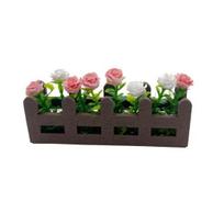 Miniatiūrinis gėlių tvorelės vazonas Mini paaukštinta lysvė Figūrėlės modelis 1/12 mastelio lėlių namelio pasakų sodo dekoravimo reikmenys D