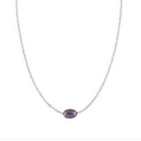 Artisan Handmade Retro Freshwater Pearl Beaded Choker Necklace tamsiai violetine spalva