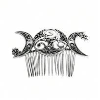 Creative Moon And Star Hair Styling Comb High-End Ancient Costume Accessories Boutique Hair Comb sidabras