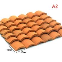 60 Vnt. Mini Stogo Čerpės Kraštovaizdžiui Formuoti Miniatiūrinės Stogo Čerpės Mažos Stogo Čerpės Lėlių Namelio Dalims, 1/16 Mastelis A2