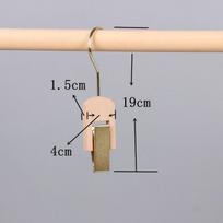 Wooden Scarf Ring and Underwear Clips Display Stand - S Hook Solid Wood Clothing & Bag Rack Accessories One Piece