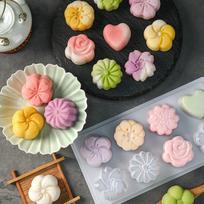 Želė pelėsiai 8 skyreliai Plastikinis fondantas gėlių širdies pudingo formelės Namų virtuvė, daugkartinio naudojimo onesize