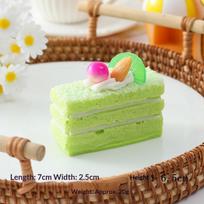 Faux Layered Cake Slices Realistic Fruit Toppings Vivid Texture For Photo Props Home Decor Bakery Display A