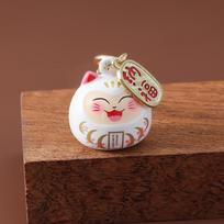 New Japanese Omamori - Dreamy Little Maneki-Neko Fukubukuro Water Chime Bell, Healing School Bag Charm