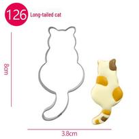 Long-Tailed Cat Fondant Cookie Mold - Cute Cat Design for Baking and Dough Imprint