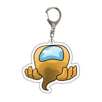 Acrylic Among Us Keychain: New Cross Anime Style 55mm white
