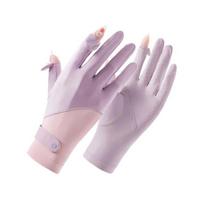 Vasarines vairavimo pirštinės, Vėsinančios apsaugos nuo saulės pirštinės, Pilnų pirštų UV apsaugos pirštinės, su neslystančia delno dalimi, Itin plonos ledo šilko pirštinės moterims