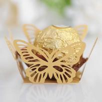 European Style Laser-Cut Butterfly Lace Wedding Chocolate Box auksas