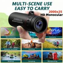 40X60 HD Monocular Telescope With Night Vision Portable Pocket Size For Bird Watching Wildlife Observation Outdoor Camping Gear A