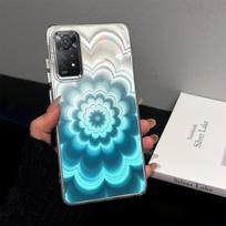 Case for Xiaomi Redmi Note 12 Pro 4G,11S 4G,11 Pro 5G,11 Pro 4G,11 4G Iridescent Gradient Floral Clear Case,Shockproof Camera Lens Protection Redmi Note 12 Pro 4G mėlyna