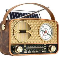 Portable Radio AM/FM/SW, Retro Radio, Solar Radio, Bluetooth Speaker, Kitchen Radio, USB/TF/AUX Function, Suitcase Radio