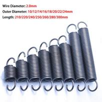 Coil Extension Spring Wire Diameter 2.0mm OD:10/12/14/16/18/20/22/24mm Length:210/220/240/250/260-300mm Open Hook Tension Spring Wire Dia 2.0mm-1pcs