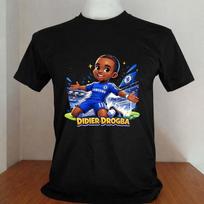 didier drogba t-shirt black color chelsea cartoon L