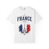 France World Cup 2026 Football Fan T-Shirt | Eiffel Tower Graphic Tee L