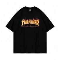 2013 Summer Thrasher Skateboard Magazine Letter Print T-Shirt Men Women Oversized Cotton Short Sleeve Casual Streetwear Tee Top M juoda