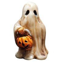 Baisūs siaubo gnomai Helovino sodo dekoracijai, rankų darbo dervos figūrėlės White Ghost