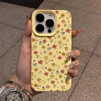 ins red, yellow and blue floral application Apple 17/16promax mobile phone case iPhone15 liquid 13 fresh 14 soft IPhone17ProMax