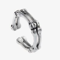 Adjustable Open Ring Men Women Vintage Bone Motif Geometric Design Copper Statement Jewelry Adjustable Open Band