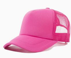 Custom Logo 5 Panel Mesh Sports Cap Flat Brim Snapback Trucker Hat Blanks Embroidered Formal Style for Fishing Baseball Cap adult size rožinė raudona spalva